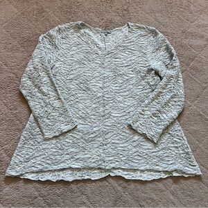 Habitat Clothes To Live In Grey Crinkle Lagenlook Top Women’s Size L